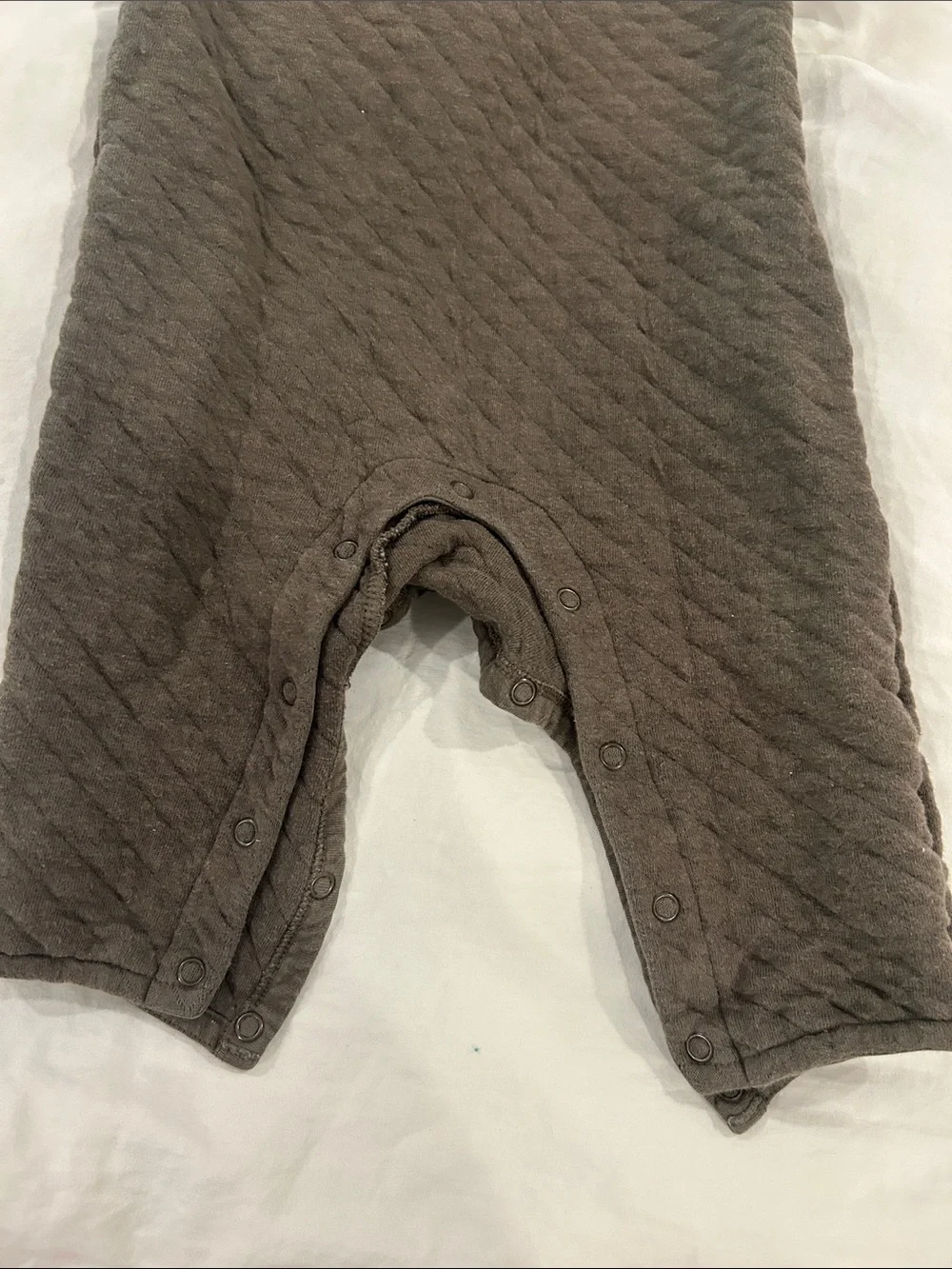 Pehr Quilted Baby Romper overall Olive brown Gray 6-12M